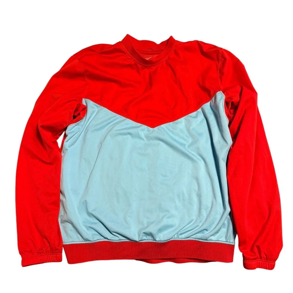 Nike Shield Mens Red Blue Colorblock Chevron Pullover Athletic‎ Top Medium